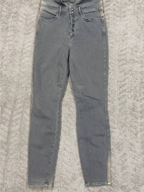MOTHER Denim - MOTHER The Swooner Exposed Snap Ankle Charcoal Gray Jeans 28 High Waist Grunge